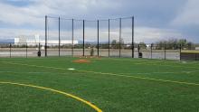 The backstop at Pat Bowlen Field 